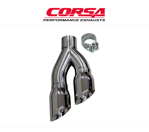 Corsa End Twin Tip 3.0″ Black Billet Universal 3
