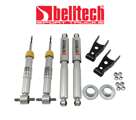 BELLTECH طقم تنزيل قابل للتعديل FR 2 بوصة وRR 4 بوصة GM Trucks 2007-2018 1