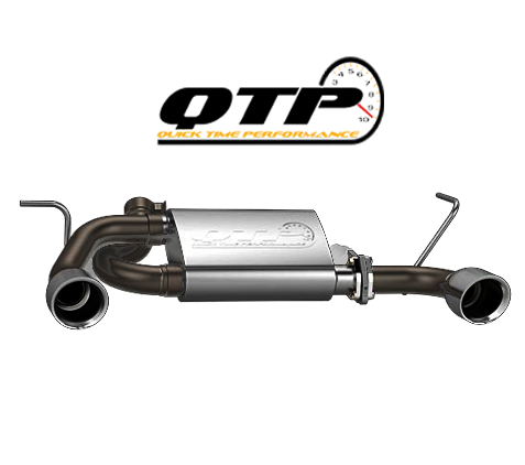 QTP Cat-Back Axle Back w/ 3 ″ Cut Outs for Jeep Wrangler 2007-2018 1