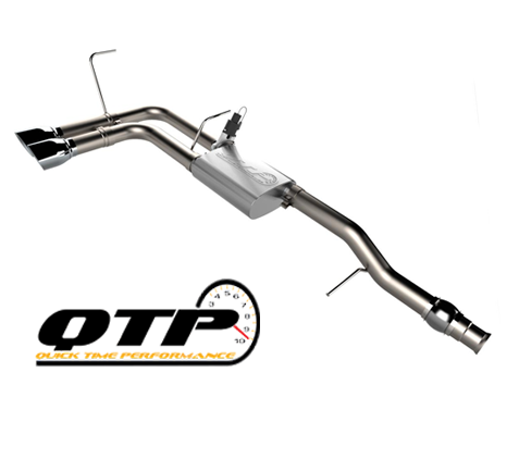 QTP 3 ″ عادم Cat-Back مع فتحات لشاحنات GM ذات الكابينة المزدوجة 2014-2018 1