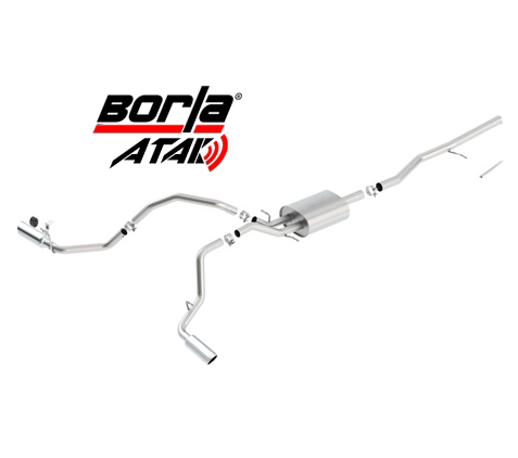 طرف كروم من Borla Atak Cat-Back لشاحنات GM 5.3L 2014-2018 1
