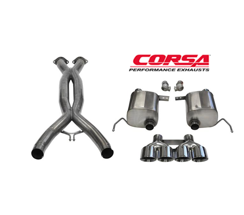 Corsa Extrme + 2.75 ″ Cat-Back Valve-Back + X-Pipe لـ Corvette C7 (2014-Up) 1