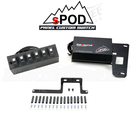 مفتاح SPOD 6-Toggle (LED أزرق مزدوج) مصدر لوحة UNI Jeep JK 2009-2018 1