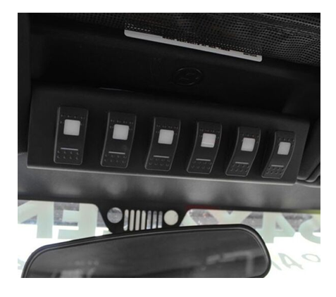 مفتاح SPOD 6-Toggle (LED أزرق مزدوج) مصدر لوحة UNI Jeep JK 2009-2018 2