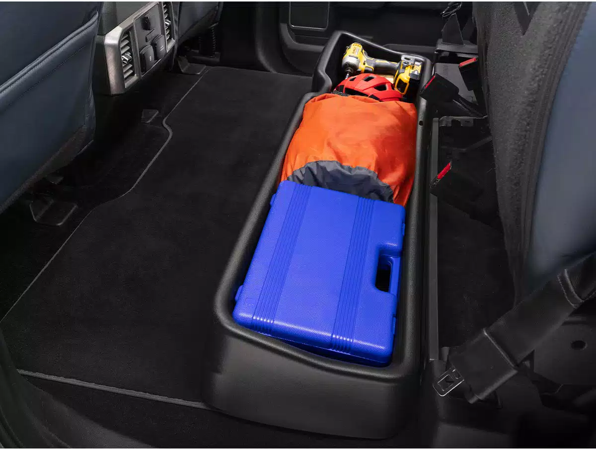صندوق التروس HuskyLiner للتخزين أسفل المقعد لسيارة Ford F-150 Raptor Double Cab 2017-Up 3