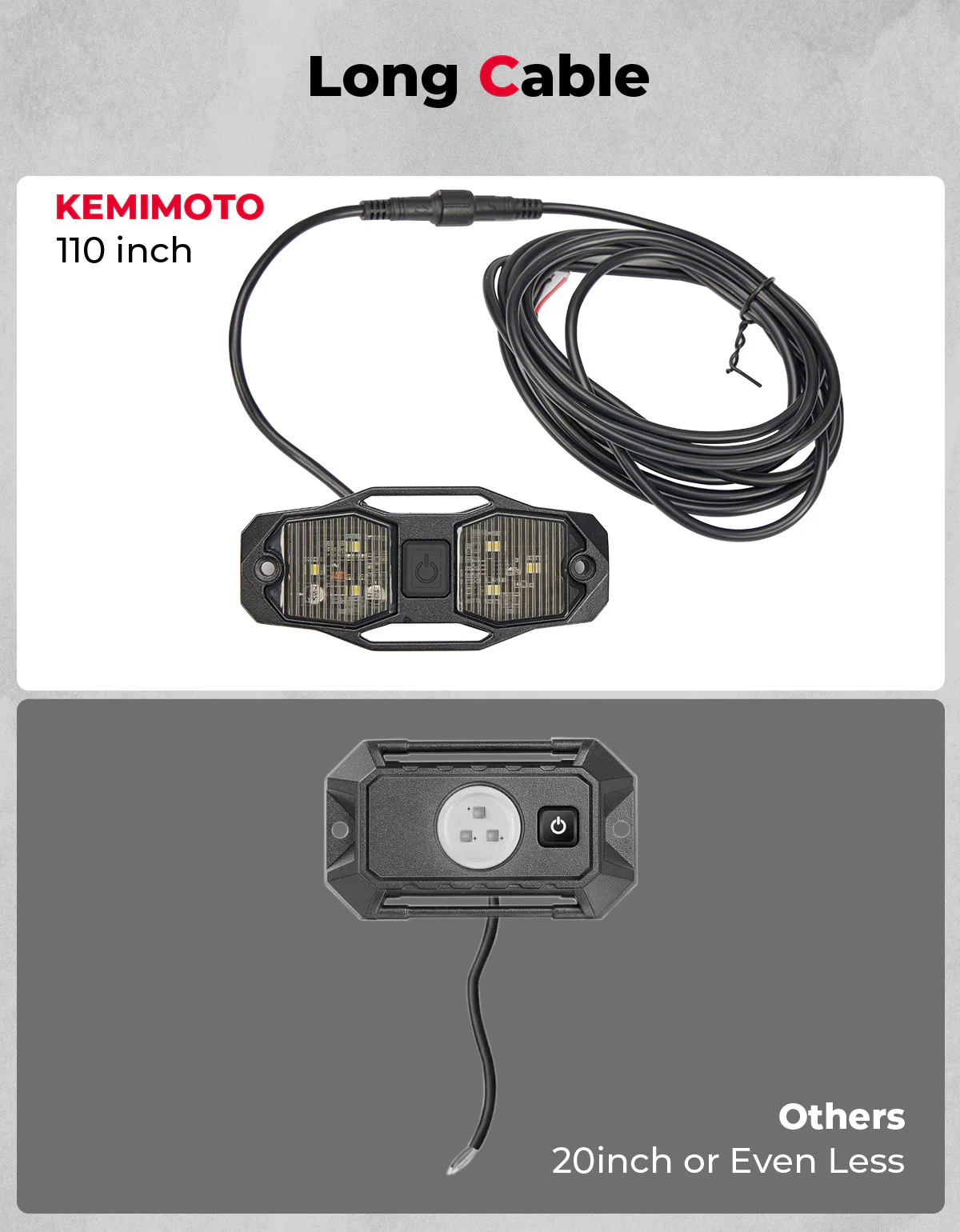 Kemi Moto Dome Light Roll Bar 600mAh القابلة لإعادة الشحن 2