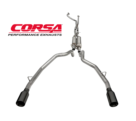CORSA Exhaust Cat-Back Xtreme 3.0 ″ (145WB, DRE 5 ″ Black Tip) RAM TRX 6.2L Engine 2021-2024 1