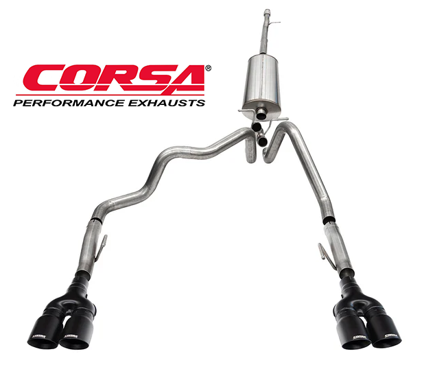 CORSA Exhaust Cat-Back Sports 3.0 ″ (DRE 4.0 ″ Black Twin Tip) Sierra AT4X & Silverado ZR2 6.2L 202 1