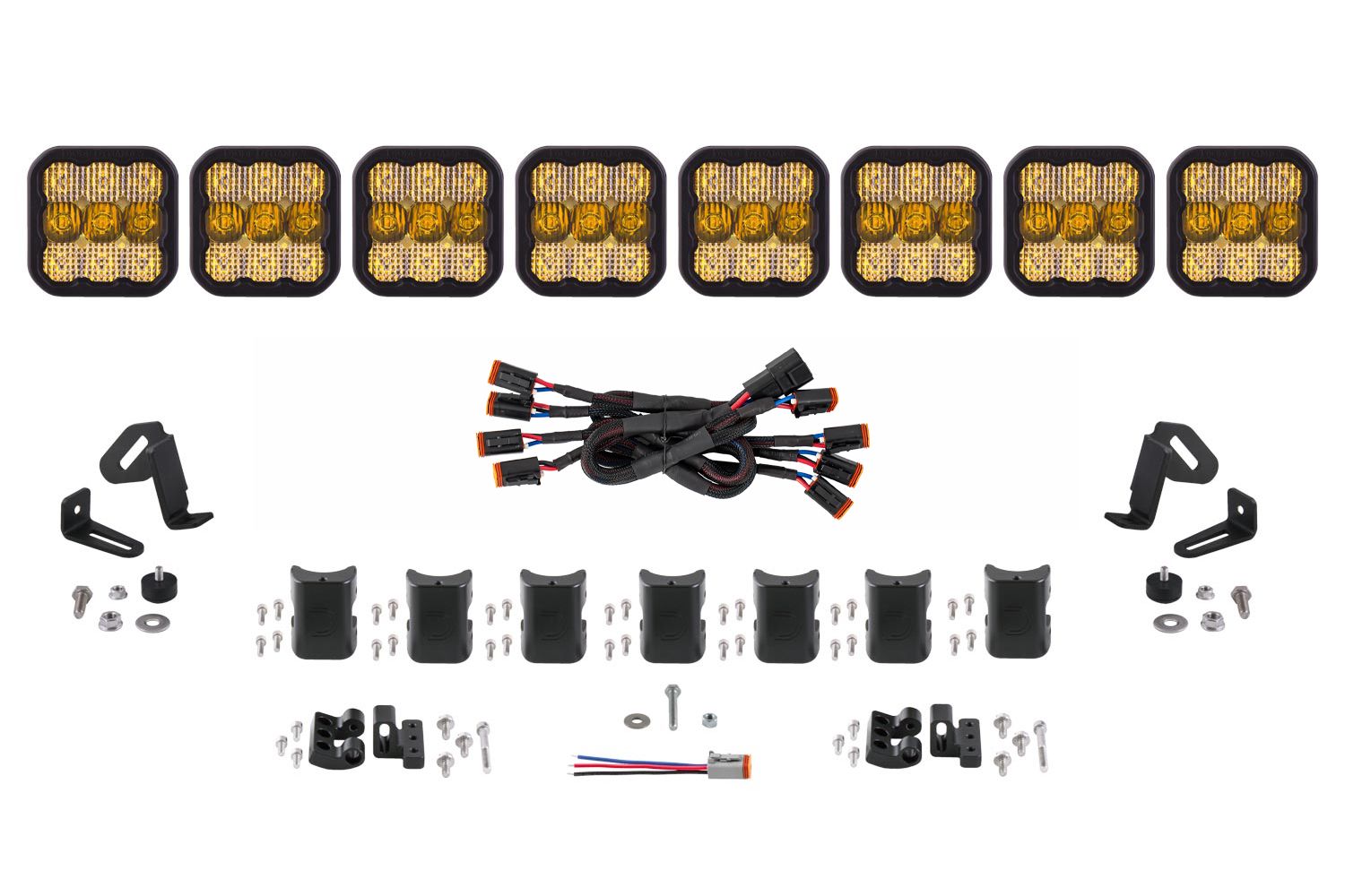 Diode Dynamics SS5 Pro CrossLink 8-Pod LED لايت بار مجموعة صفراء 50 بوصة 2
