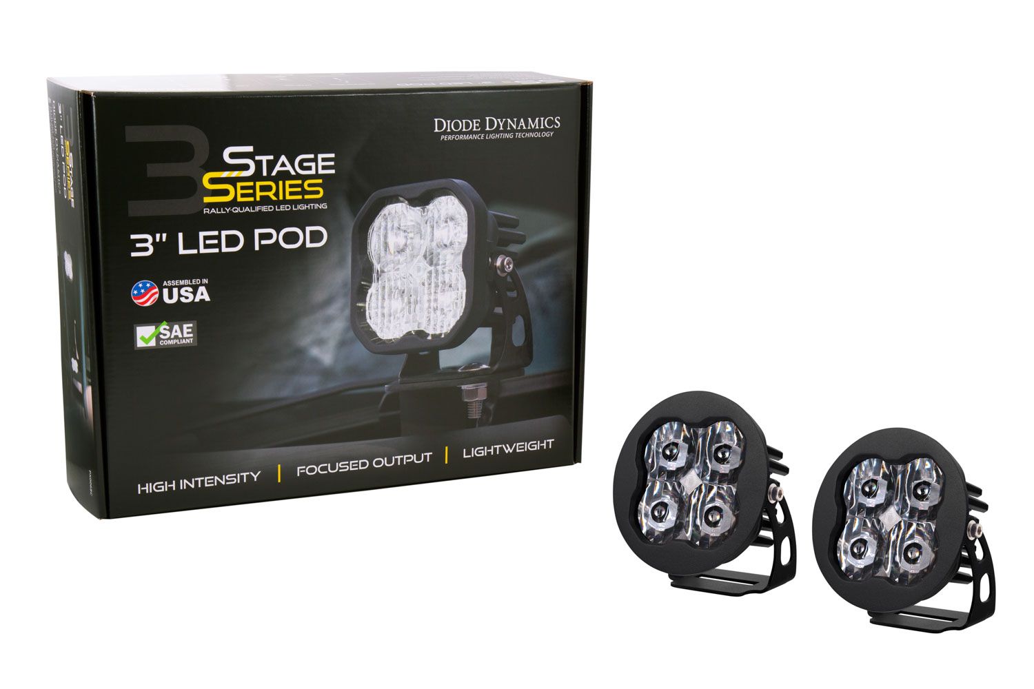 Diode Dynamics SS3 Max White SAE Fog Round (زوج) 3