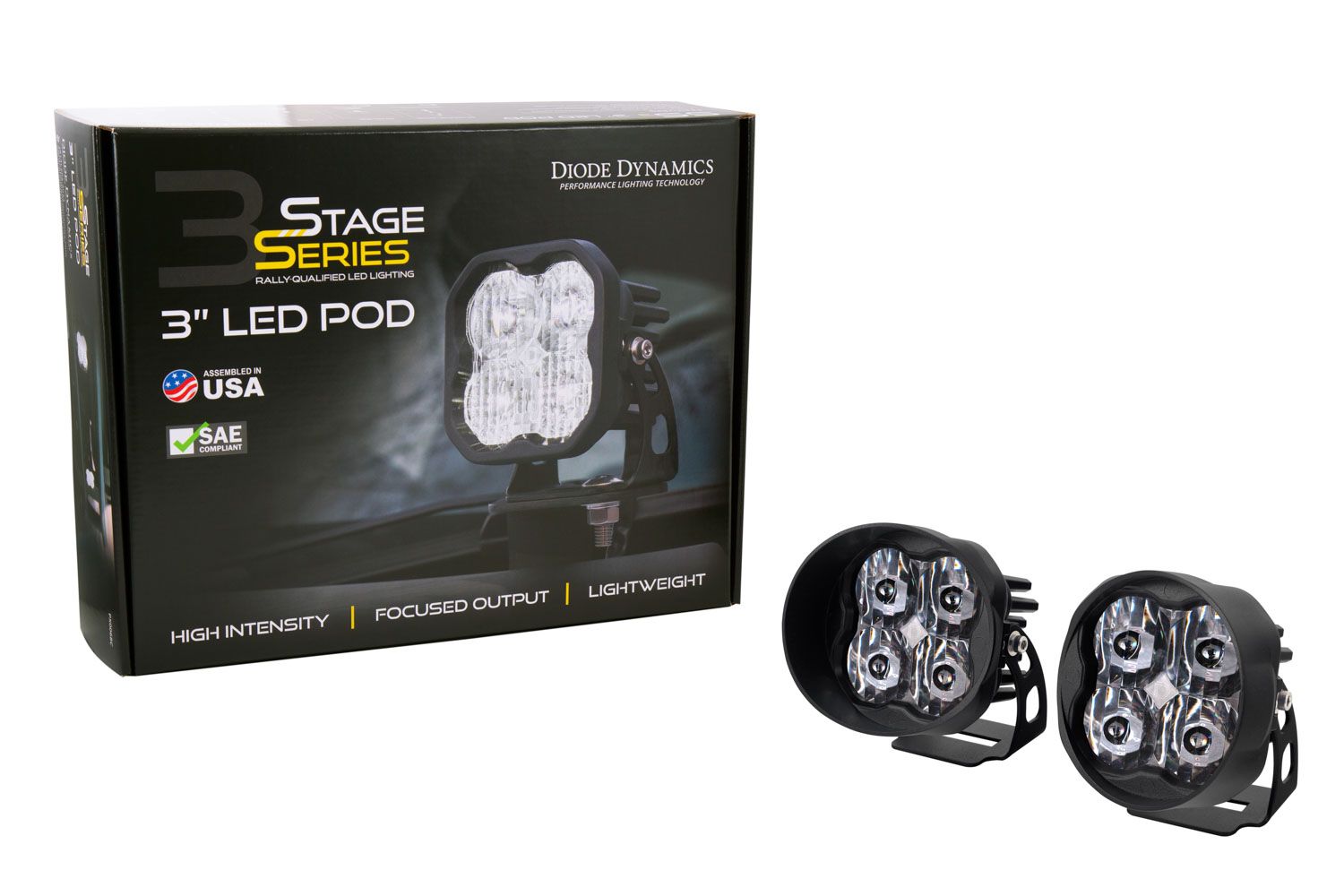 Diode Dynamics SS3 Max White SAE Fog Angled (زوج) 2