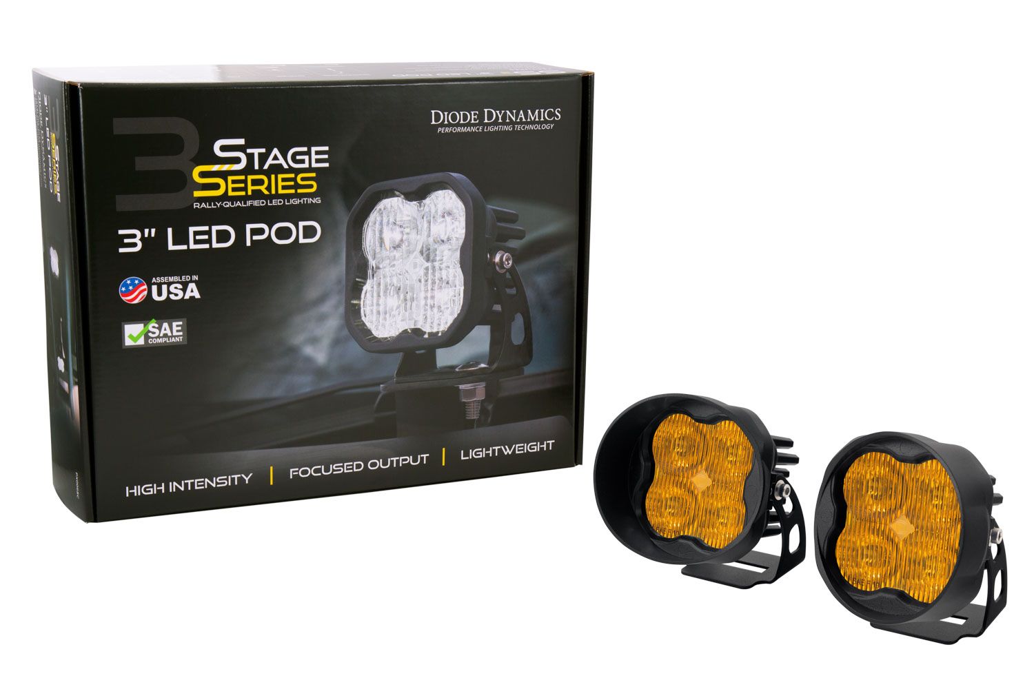 Diode Dynamics SS3 Max Yellow SAE Fog Angled (زوج) 2