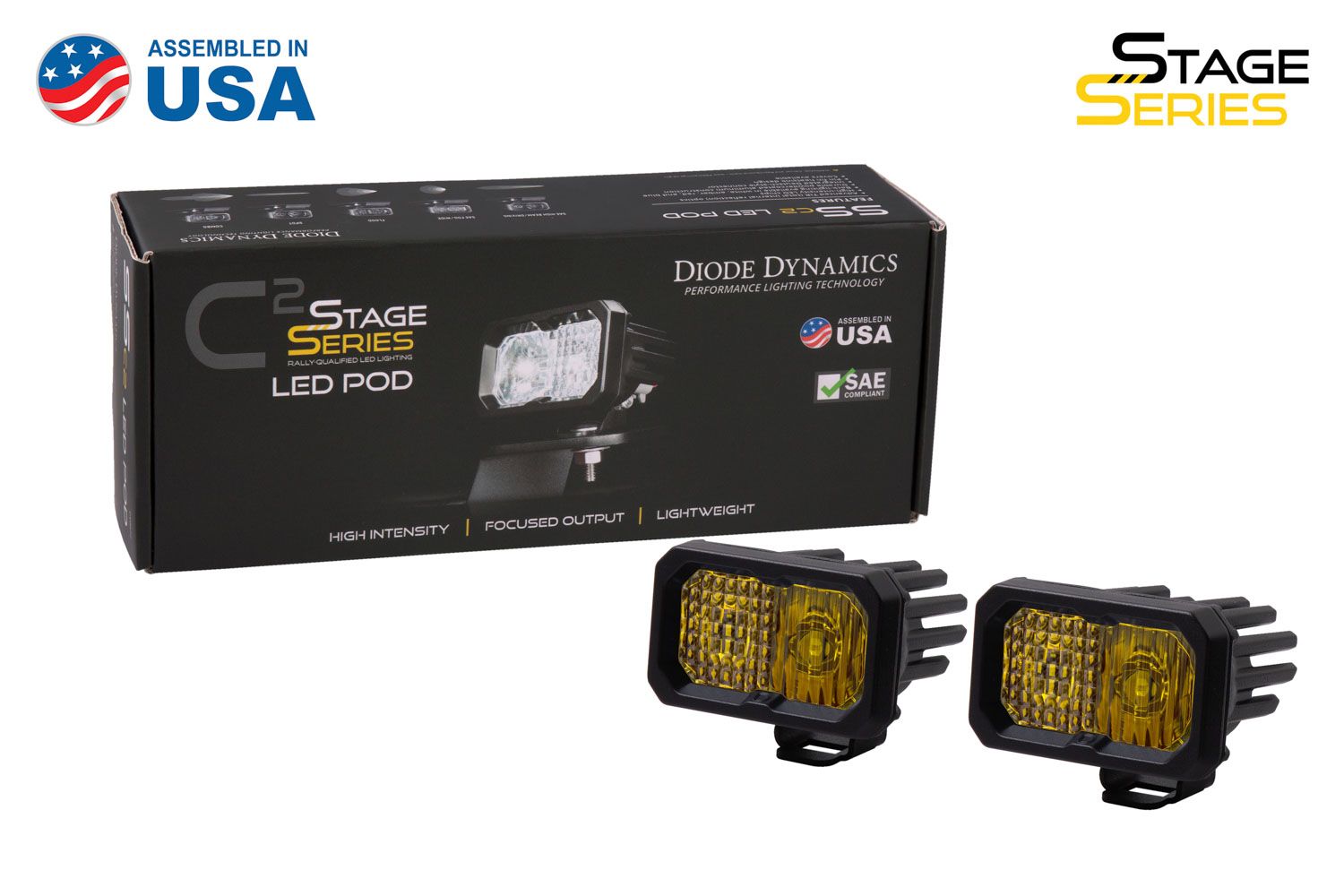 Diode Dynamics C2 Pro Yellow Combo Standard ABL (زوج) 2