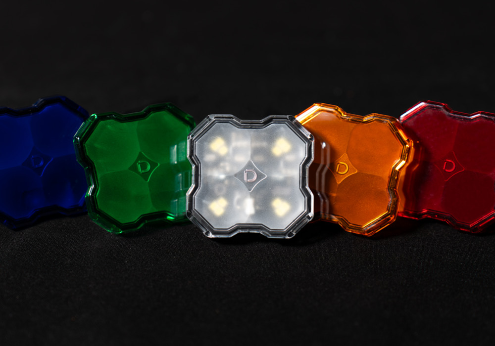 مجموعة تثبيت Diode Dynamics Rock Light SXS، RGBW (4 عبوات) مع وحدة تحكم 6
