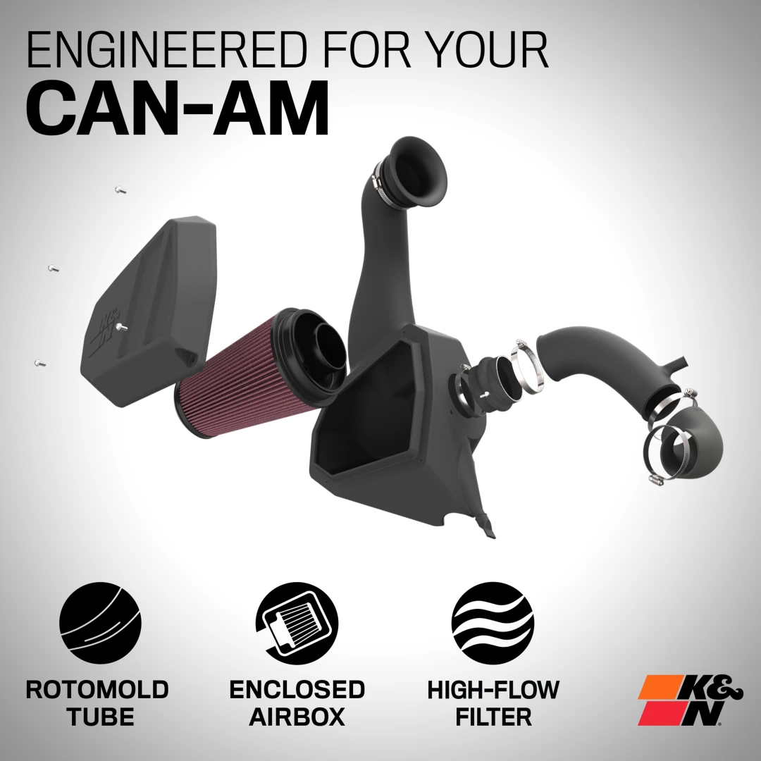 KN نظام سحب هواء بارد - فلتر هواء عالي التدفق - CANAM MAVERICK R 2024+ 3