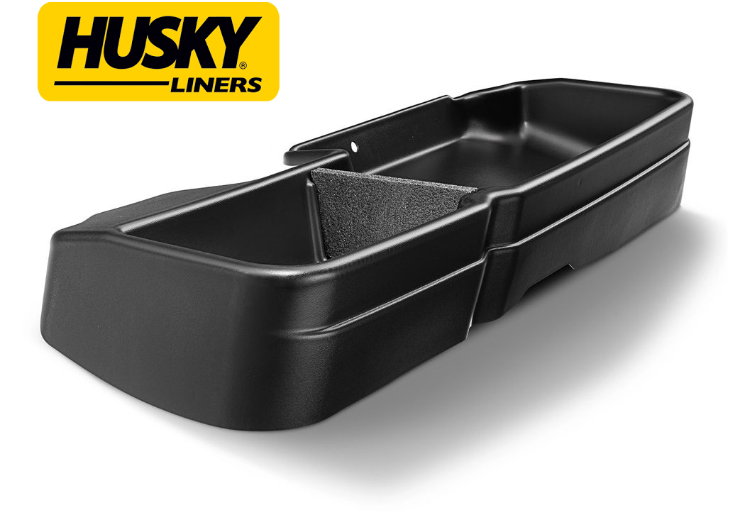 علبة التروس HuskyLiner للتخزين أسفل المقعد لشاحنات GM ذات الكابينة المزدوجة 2019-Up 1