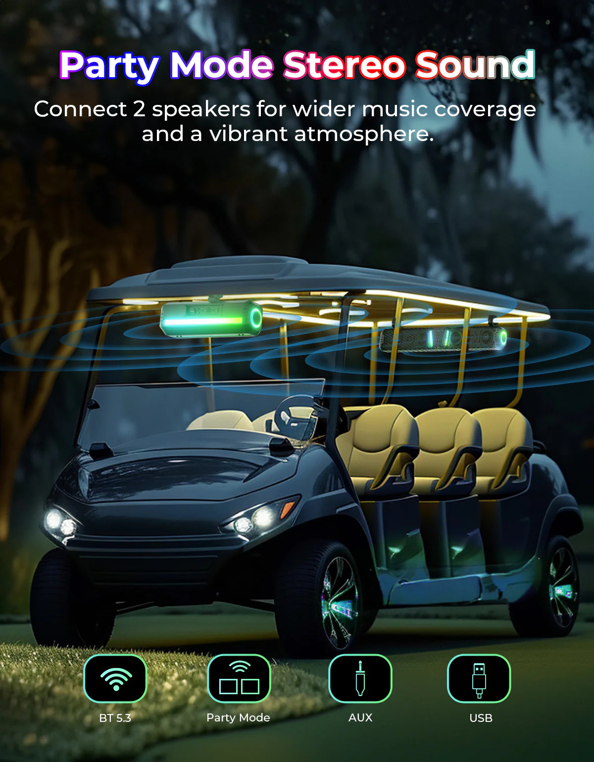 Kemi Moto Midnight 80 RGB Bluetooth 6-Speaker 32 بوصة Sound Bar 5