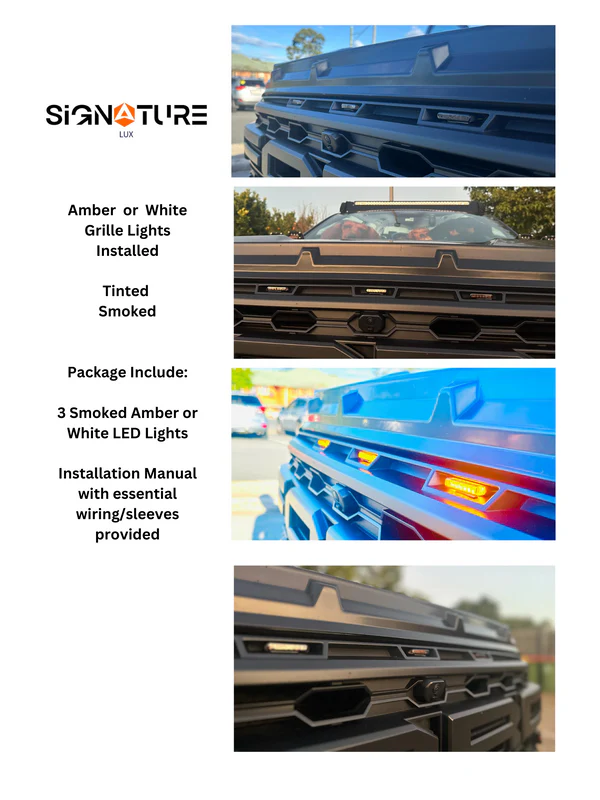 مصابيح شبكة LUX Blaze RP24 من العنبر المدخن لـ Ford Ranger Raptor 2022+ 6