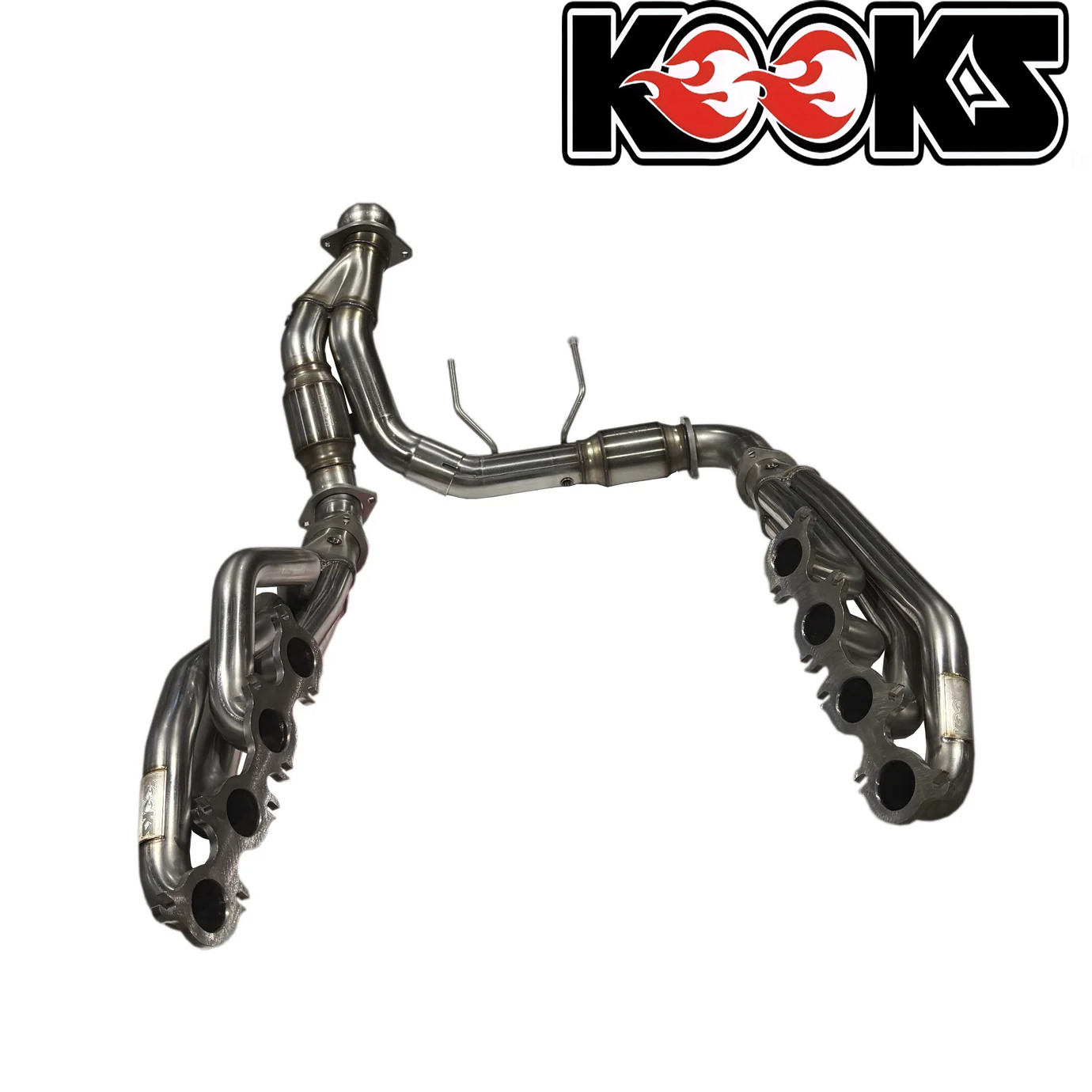 Kooks 1-7/8 بوصة هدرز طويل من الفولاذ المقاوم للصدأ مع مجموعة توصيل على شكل Y-Pipe Catted لسيارة For 1
